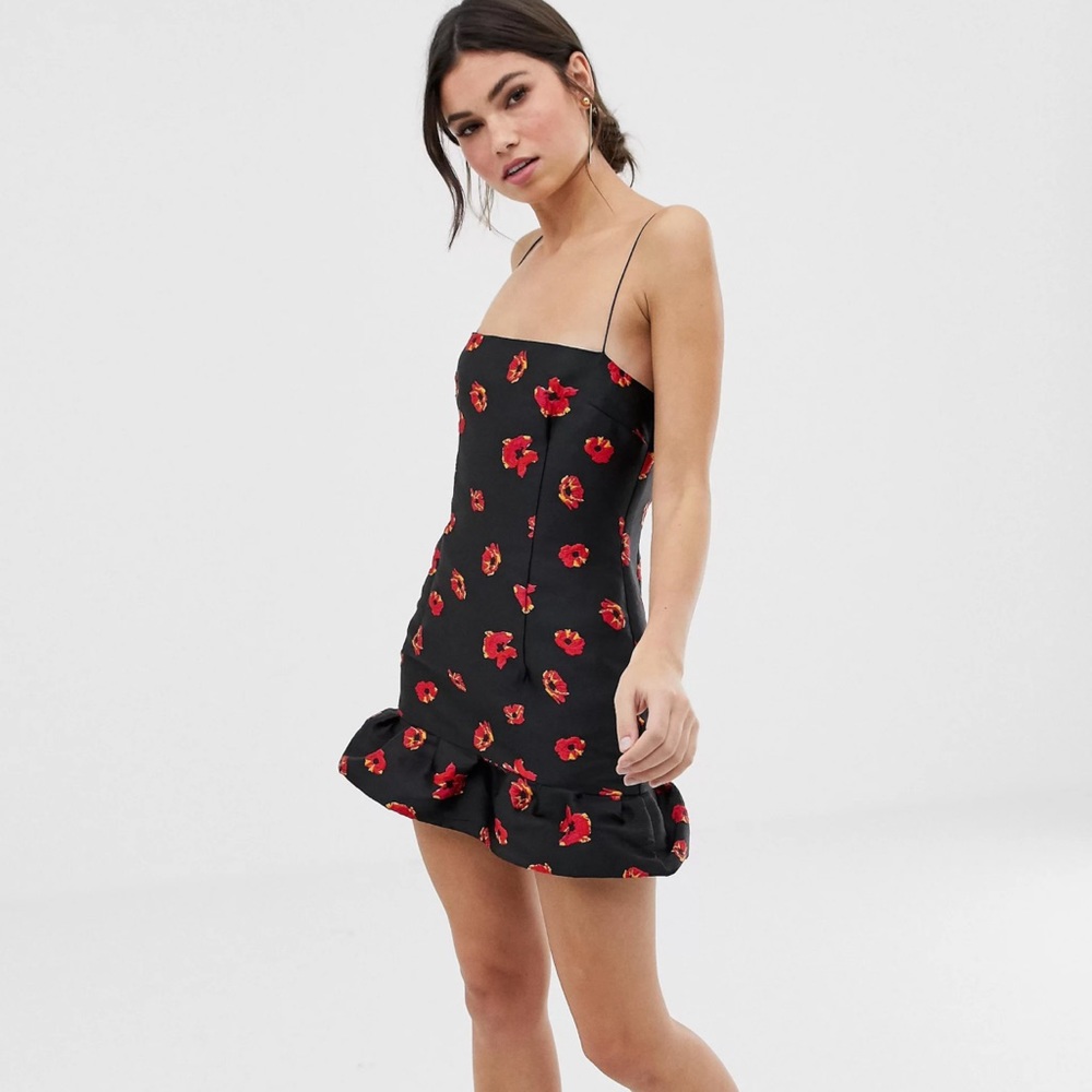 Missguided Single Strap Mini Summer Floral Dress